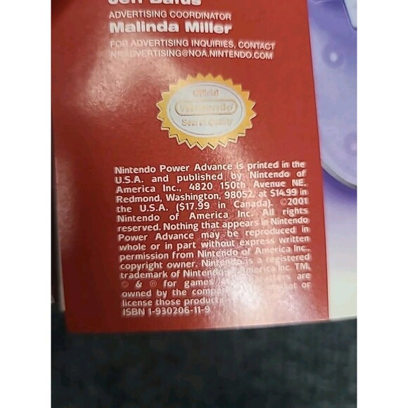 Vintage Nintendo Power Advance Volume 1 Official Magazine 2001 mario - Picture 4 of 5